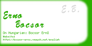 erno bocsor business card