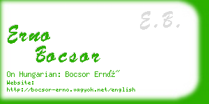 erno bocsor business card